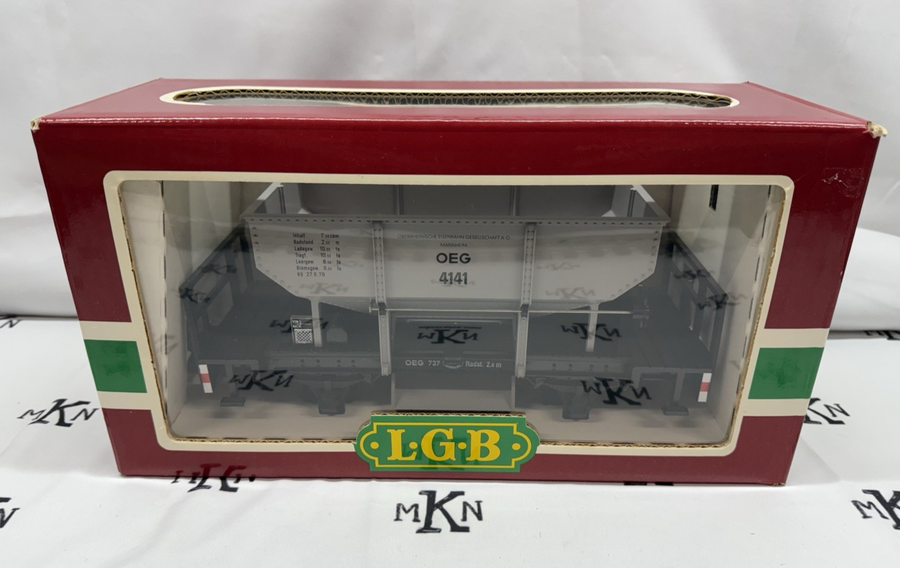 LGB 4141 OEG Grey Hopper BALLAST CAR G SCALE LN/Box