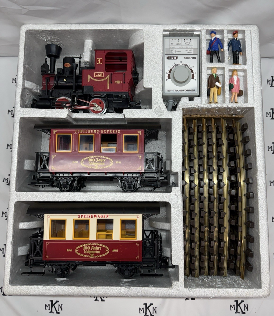 LGB 100 Year Anniversary Red Starter Set G Scale Complete Train Set with Track