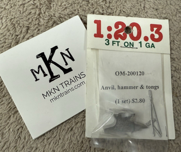 Ozark Miniatures G Scale ANVIL, HAMMER & TONGS OM-200120 New