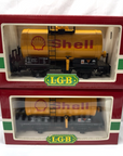 LGB 4040 S Shell Oil (2) Single Dome Tankers G Scale LN Lot