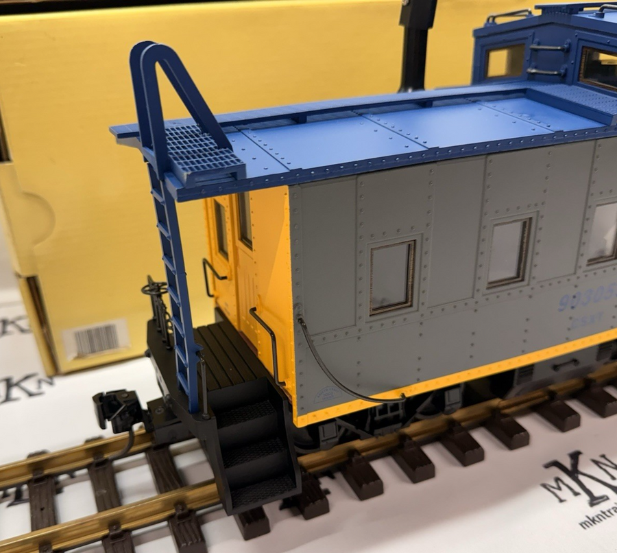 Aristo Craft - Art 42129 CSX Steel Long Caboose Metal Wheels Kadee EX/Box