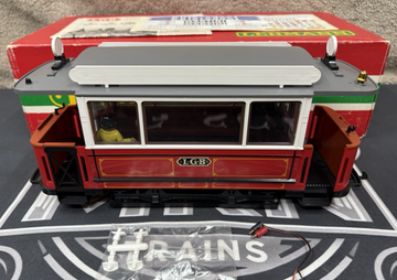 LGB 3600 G Scale Trolley Unpowered Trailer Car LN with box and Stickers.