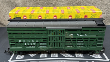 LGB 4068 DRGW Rio Grande Green Cattle Stock Car VG/Box Early Years G Scale