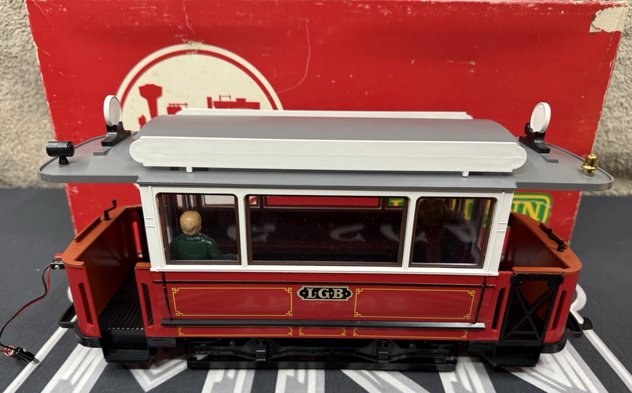 LGB 3600 G Scale Trolley Unpowered Trailer Car Excellent with box and stickers