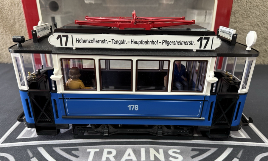 LGB 20202 2035 Trolley Street Cars Set Blue G Scale Tested LN/Box