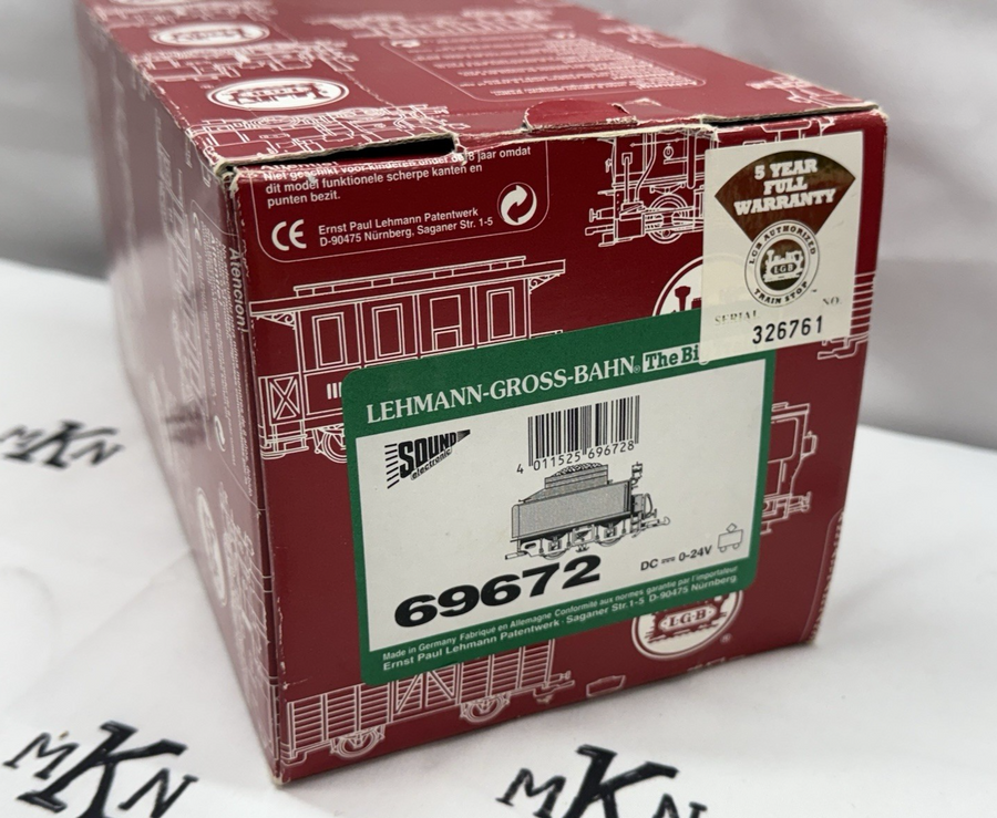 LGB 69672 Powered Steam Tender with Sound Undecorated G Scale