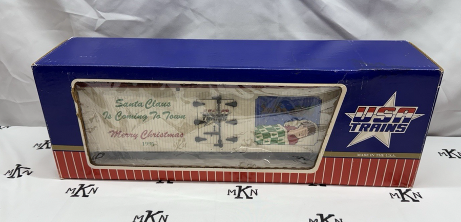 USA Trains R1300 Christmas 1991 "Santa Is Coming To Town" Reefer Car G Scale