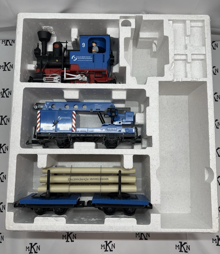 LGB 72435 Mannesmann G Gauge Steam Smoke Starter Train Set G Scale RARE Limited