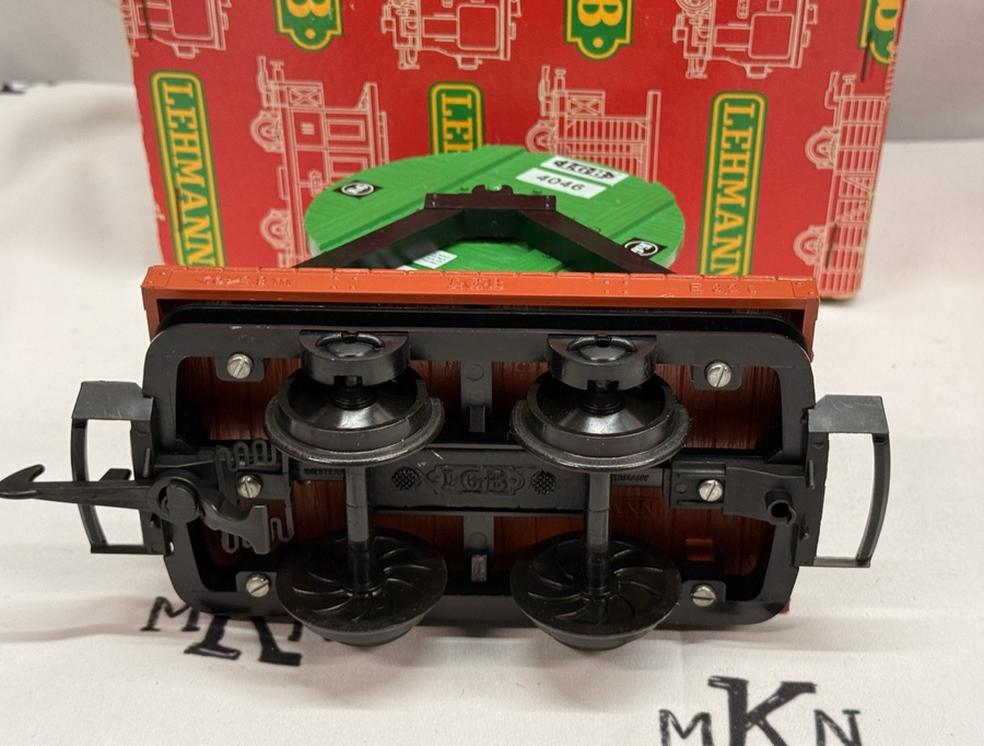 LGB 4046 Green with Black Reel Flat Car G Scale