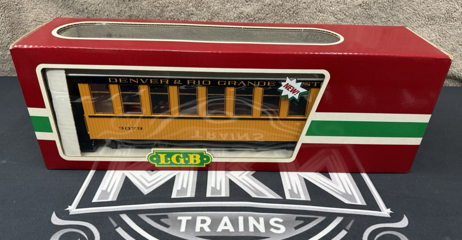 LGB 30800 Denver & Rio Grande Western yellow Passenger Coach Lighted EX/BOX
