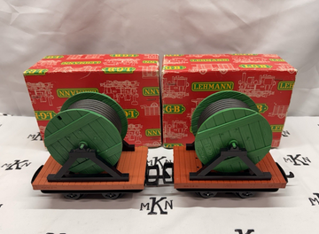 LGB 4046 CABLE REEL FLAT CAR GREEN (2 total) G SCALE
