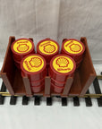 LGB 4045 Short Flat Car with 5 Shell Oil Drum Barrel Load G Scale