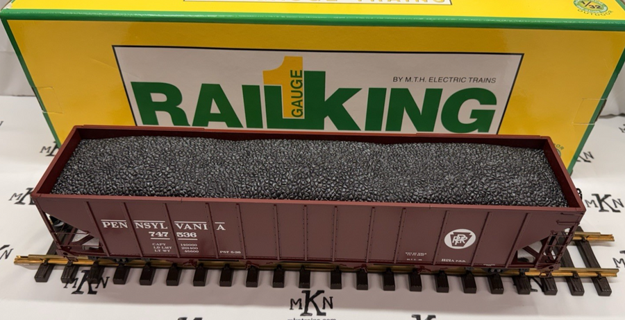 RAILKING One Gauge 70-75015 PRR Pennsylvania Hopper Coal Load #747536 G MINT