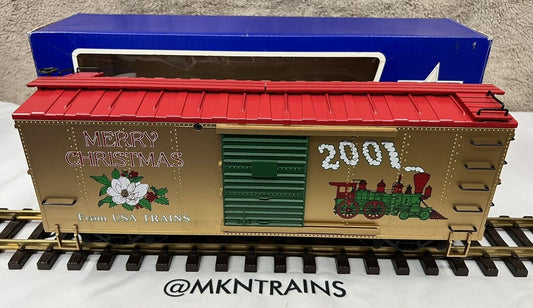 USA Trains R13019 CHRISTMAS 2001 G Scale Box Train Car - EX/BOX