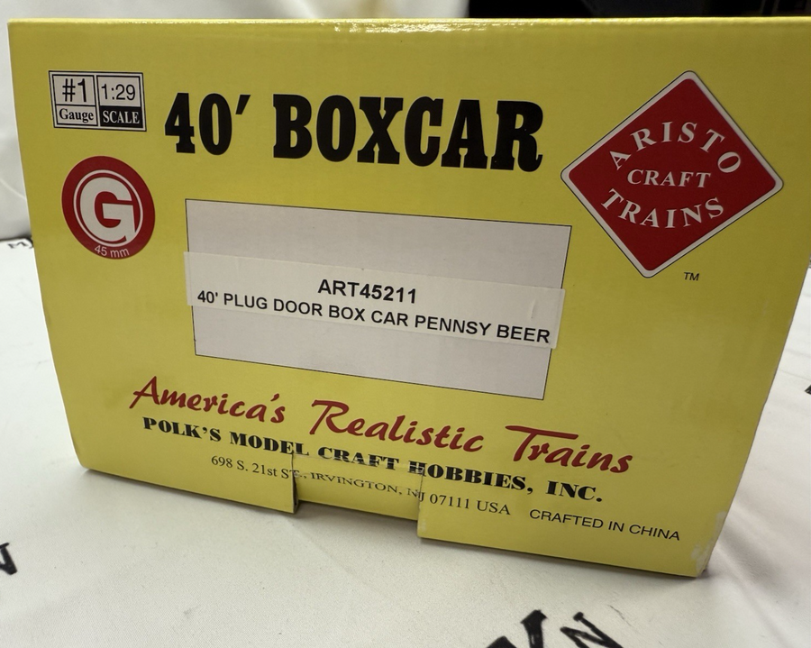 Aristo Craft Art 45211 PENNSY PILSNER Plug Door Box Car METAL WHEELS LN/BOX