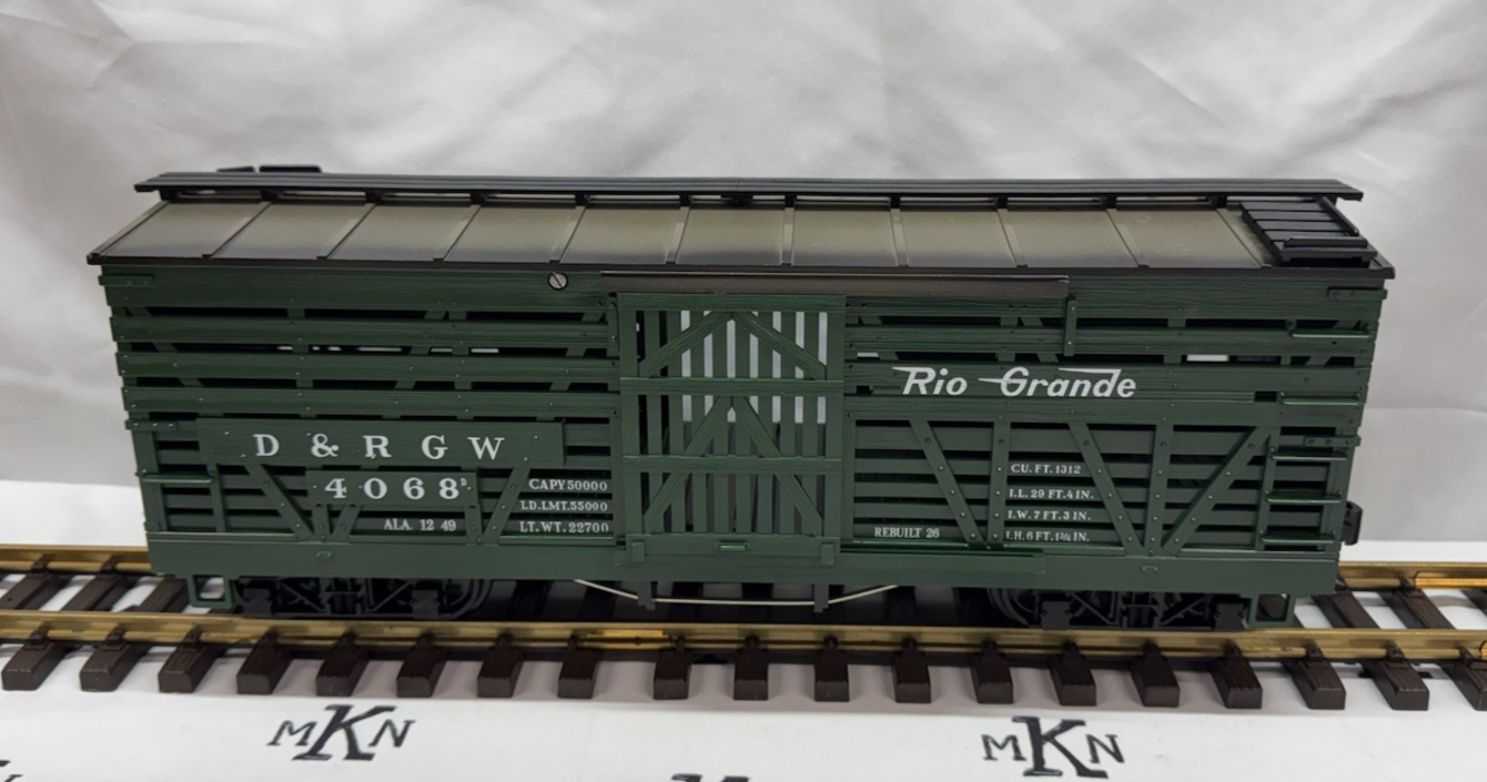 LGB 4068 DRGW Rio Grande Green Cattle Stock Car G Scale EX/BOX – MKN Trains