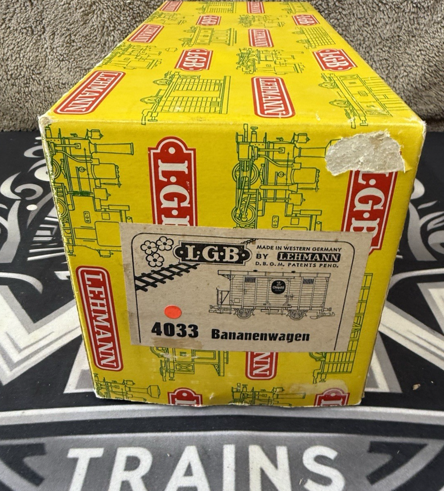 LGB 4033 G Scale Chiquita Boxcar Box Old Stock Ex Early Years yellow