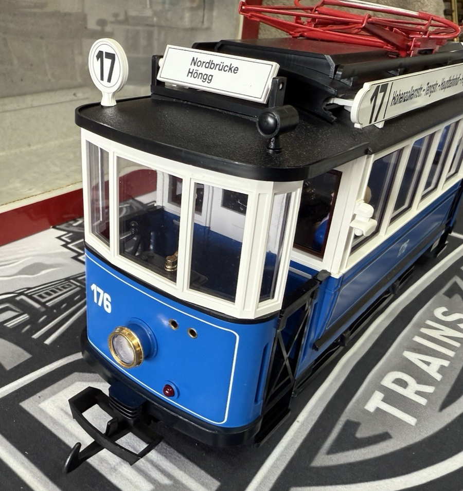 LGB 20202 2035 Trolley Street Cars Set Blue G Scale Tested LN/Box