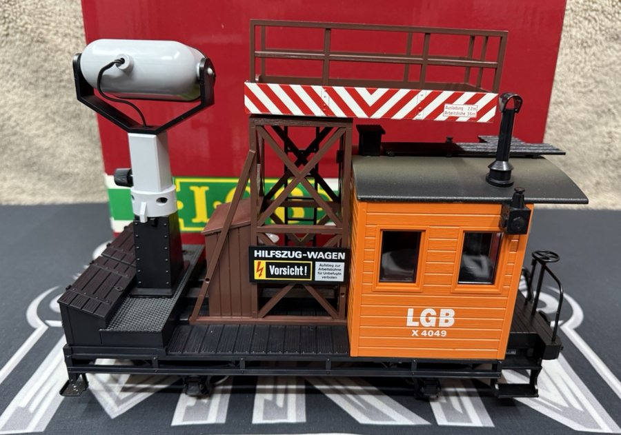 LGB 4049 Maintenance Car w/ Searchlight Metal Wheels G Scale LN/Box