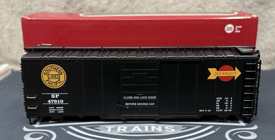 LGB G 47910 SOUTHERN PACIFIC BOXCAR G Scale EX/Box No Trucks Kadee