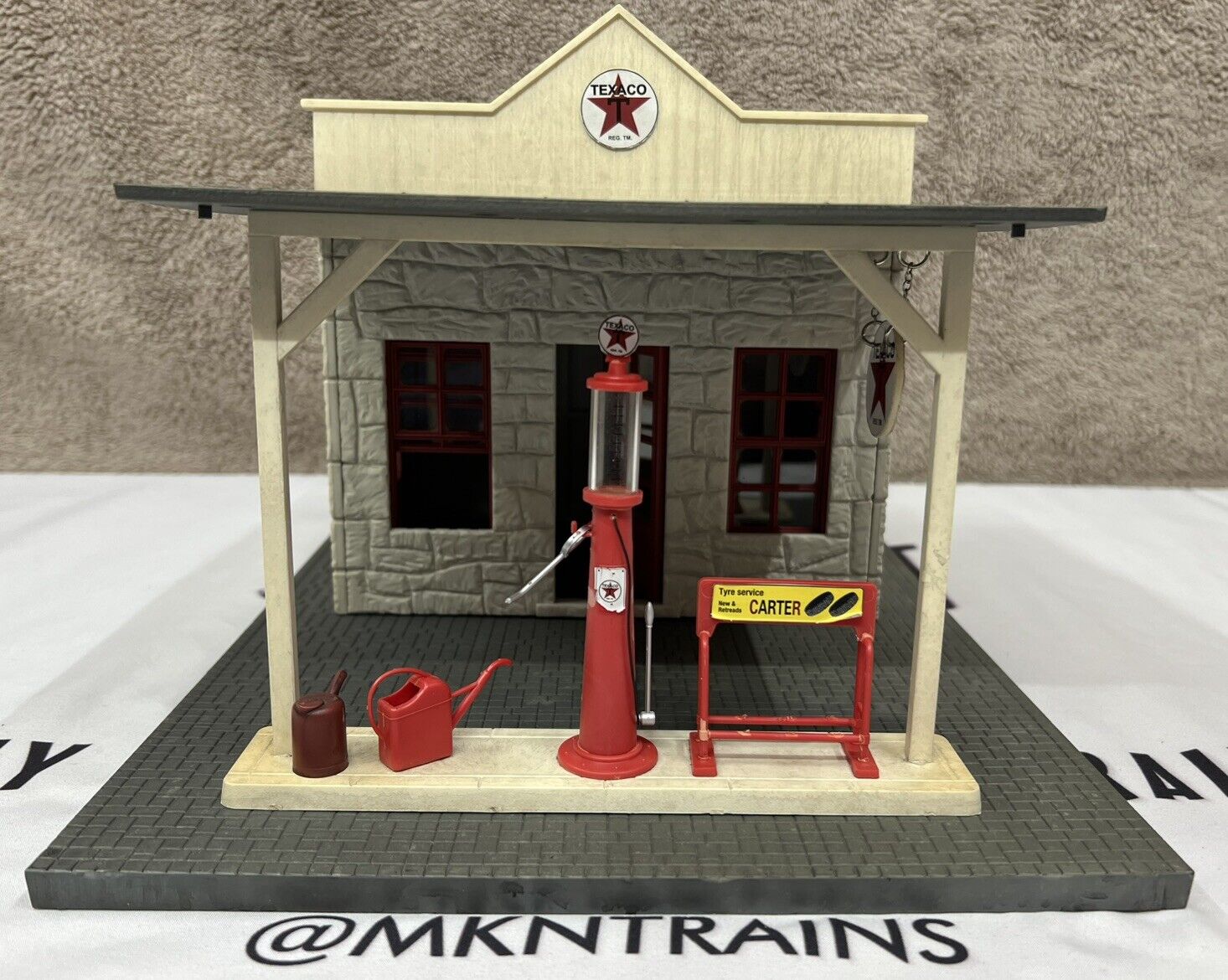 PIKO 62264 TEXACO Gas Station With Base Plate Assembled G Scale Excellent