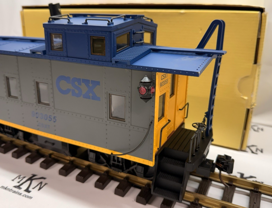 Aristo Craft - Art 42129 CSX Steel Long Caboose Metal Wheels Kadee EX/Box
