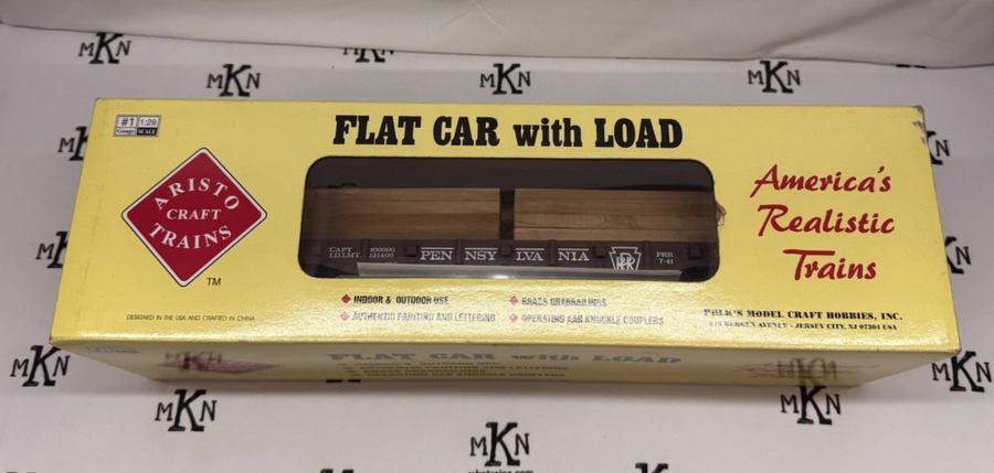 Aristo-Craft ART 46305 Pennsylvania Flat Car w/load Metal Wheels Kadee G Scale