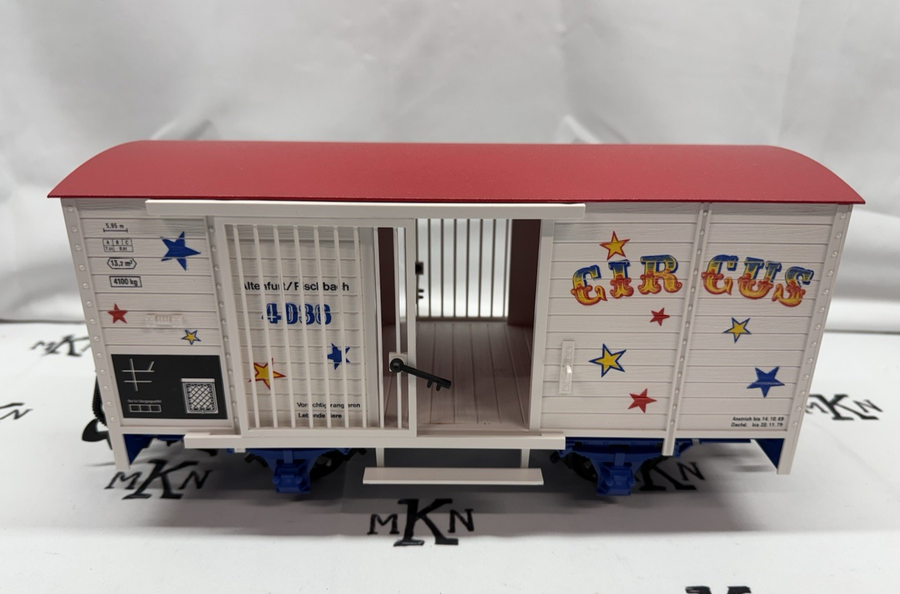 LGB 4036 Circus Cage Animal Car G Scale with Circus Animal Ramp/Rails LN/Box