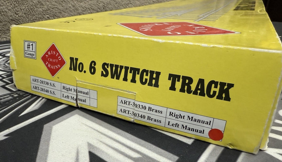ARISTO CRAFT 30340 BRASS #6 LH MANUAL SWITCH TRACK G Scale EX/Box