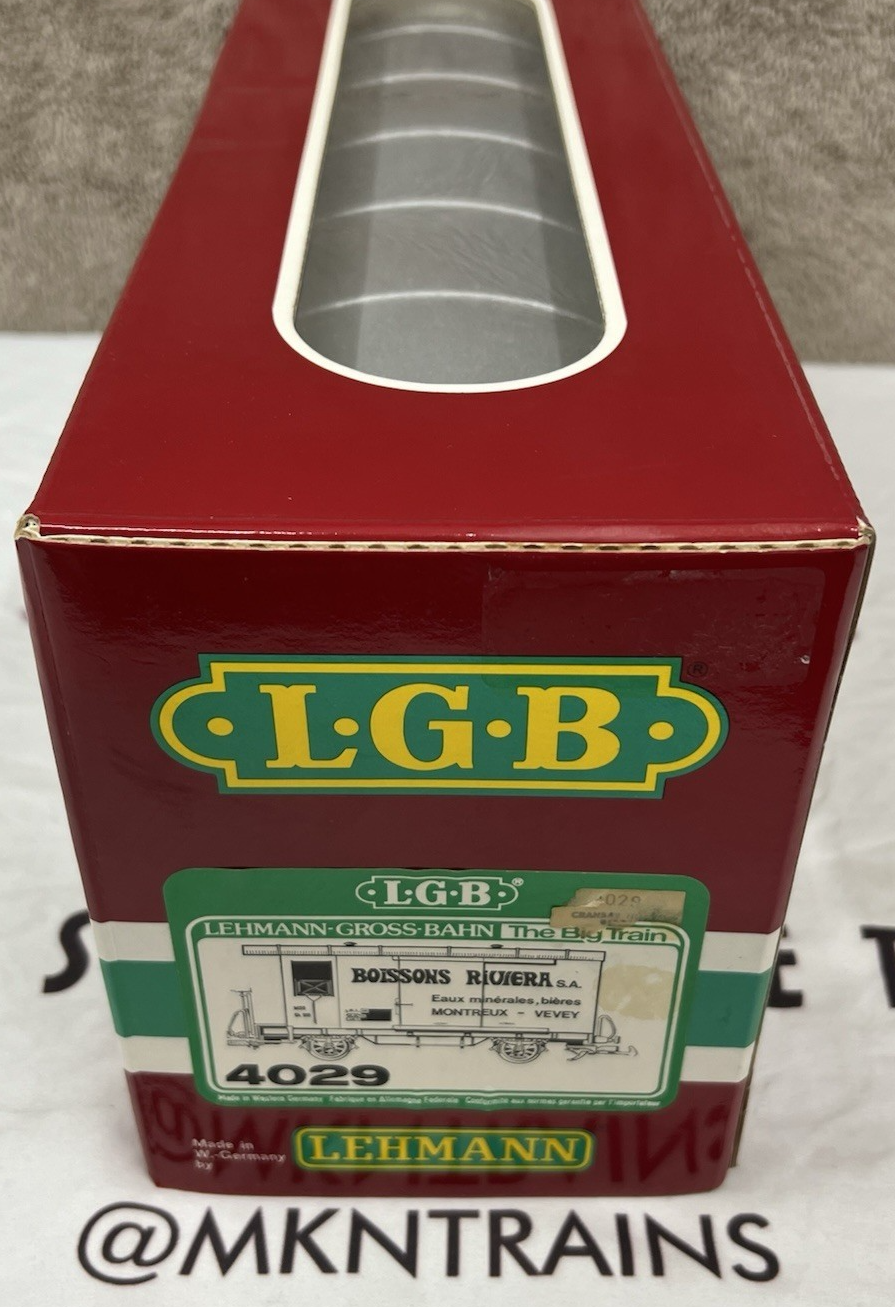 LGB G Scale Box Car 4029 Boissons Riviera S.A. Montreux Vevey NEW/BOX
