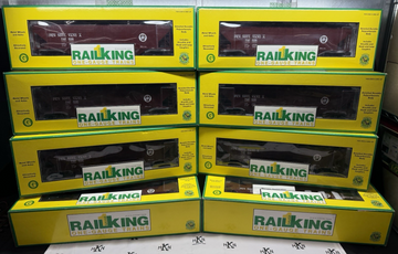 MTH RAILKING One Gauge Pennsy 4 Bay Hoppers 737536/737538 ALL 8 Box Lot G Scale