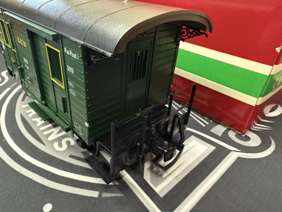 LGB 3019N Postal/Baggage Car w/Metal Wheels & Lights Tested G Scale EX/Box