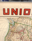 Vintage Official Union Pacific Railroad Map United States 43”x62” Authentic 1900