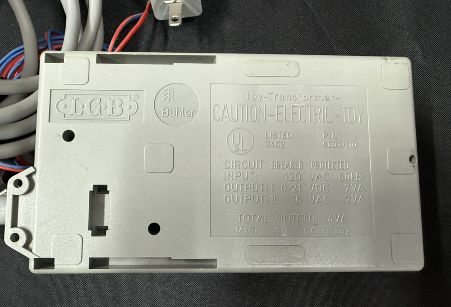 LGB Train Transformer 5003/110 G scale New in Box Tested with Track Leads