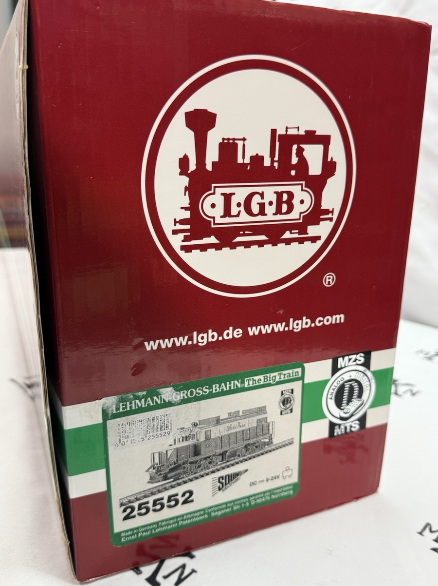 LGB 25552 White Pass green and yellow ALCO #108 DC/DCC locomotive G Scale