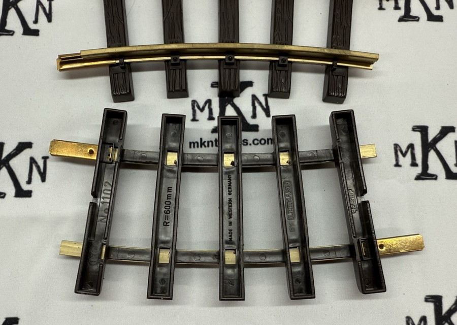 LGB 1102 Curved Brass Track Section x 2 NEW G Scale