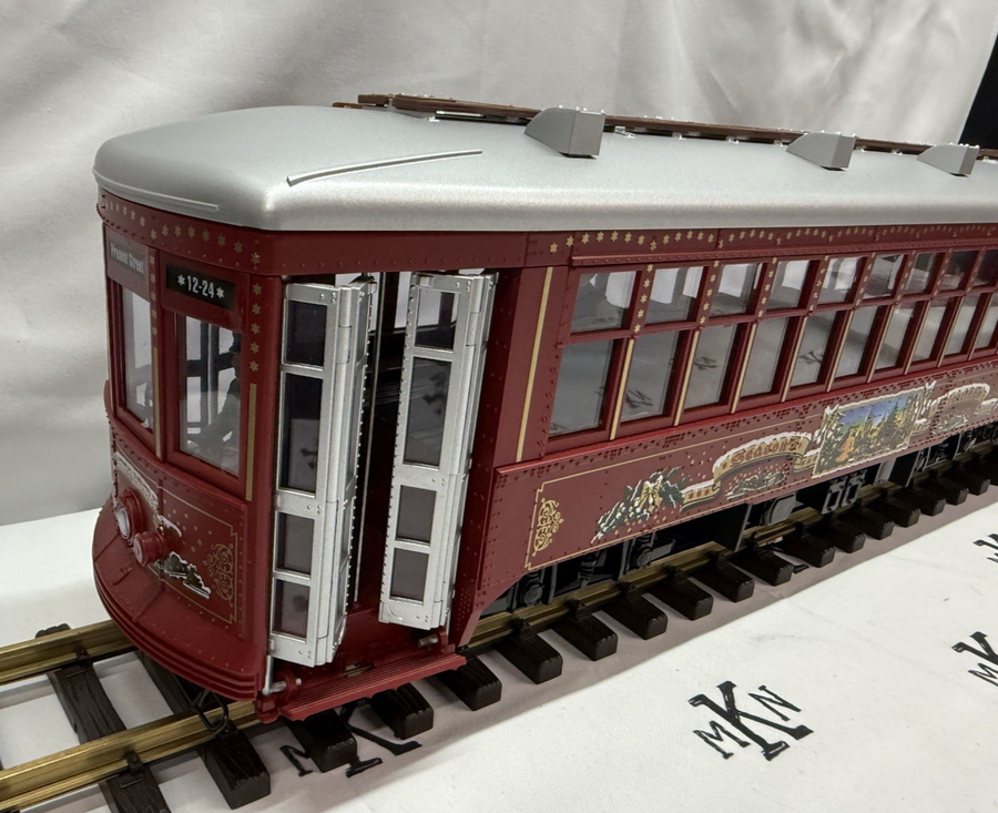 LGB 22382 CHRISTMAS TROLLEY Streetcar WITH SOUND LN G Scale