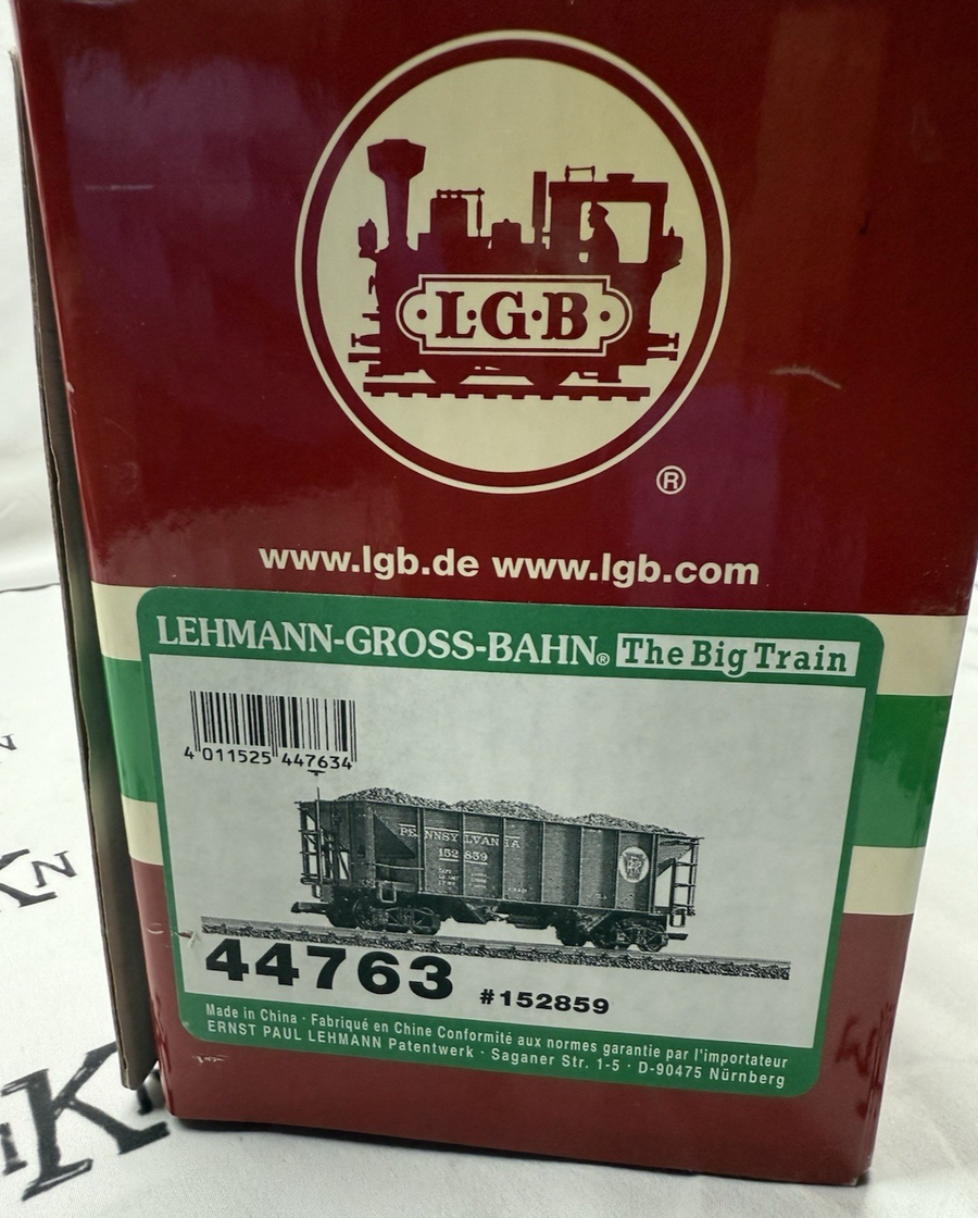 LGB 44763 Pennsylvania PRR 2 Bay Coal Hopper G Scale #163830 Metal Wheels