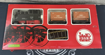 Vintage LGB 2075 Ore cars Coal Wagon Starter Set Sulzbach Rosenberg G Scale LN