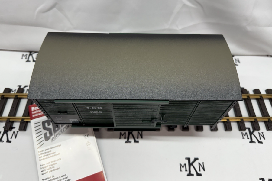 LGB 4135 S Box Car With Steam Engine Sound G Scale New in Box