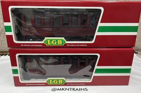 LGB 38805 Santa Fe Topeka Passenger Coach Cars X2 Brand New MINT/Sleeve G Scale