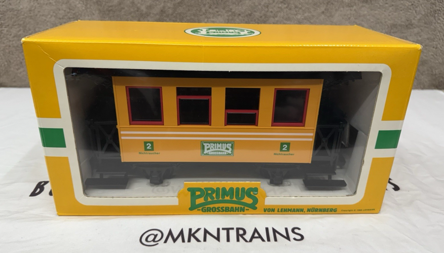 LGB PRIMUS 93007 Yellow PASSENGER CAR Coach NEW in box NOS