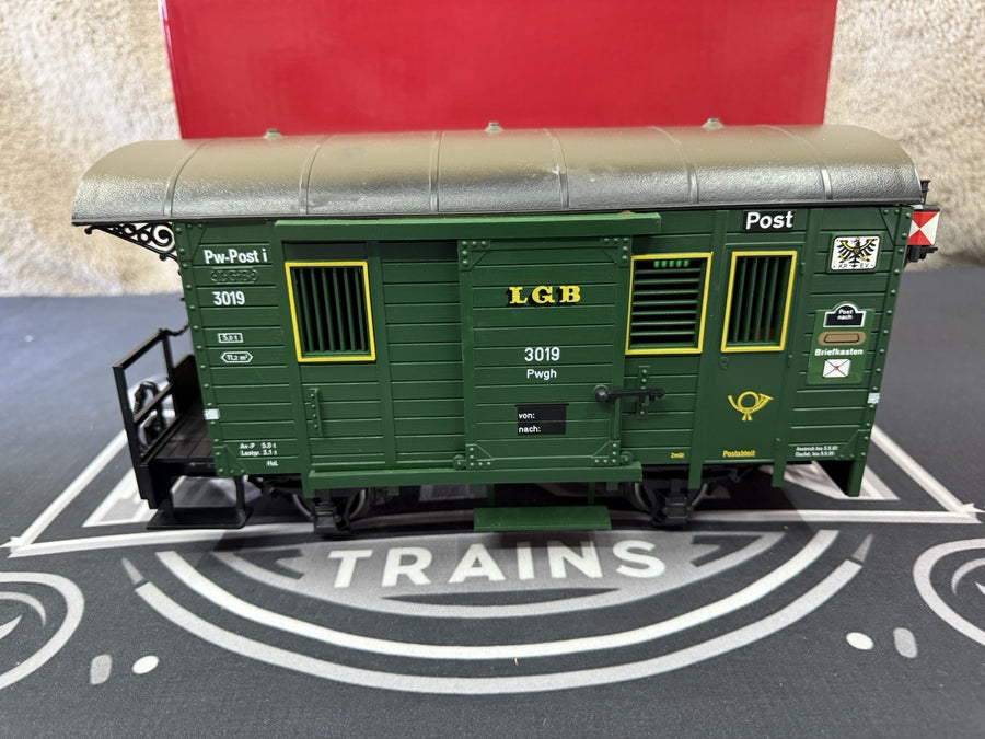 LGB 3019N Postal/Baggage Car w/Metal Wheels & Lights Tested G Scale EX/Box
