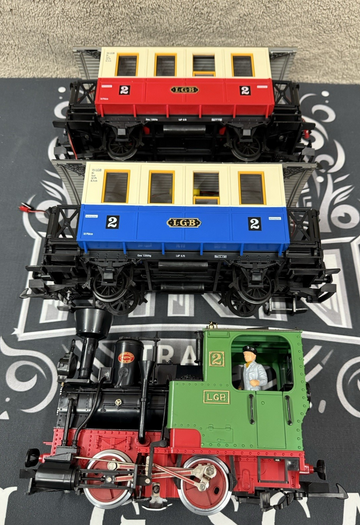 LGB 20301 G Scale Starter Train Set No Transformer/Track LN Tested Red Blue