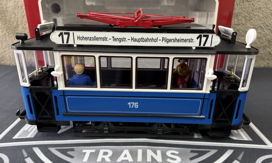 LGB 20202 2035 Trolley Street Cars Set Blue G Scale Tested LN/Box