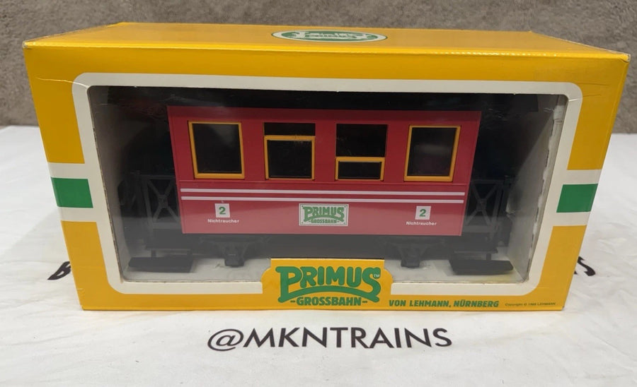 LGB PRIMUS 93107 RED NICHTRAUCHER #2 PASSENGER CAR NOS New G Scale