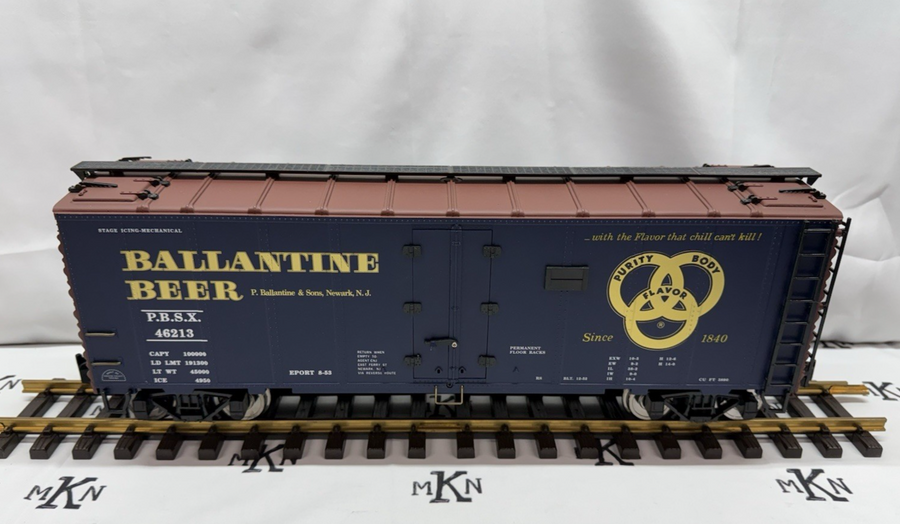 Aristo Craft ART-46213 G Scale Ballantine Beer Reefer METAL WHEELS LN/BOX