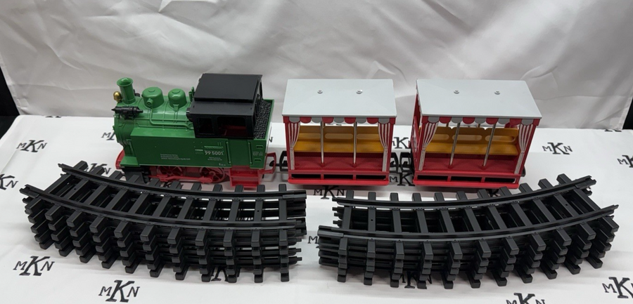 LGB #85 G-Scale Vintage 99 5001 With 2 Cars & Circle Track Plastic Battery Toy