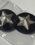 Pair of Vintage Rare Railroad Lapel / Uniform Silver Star Pins w/ Machine Screw