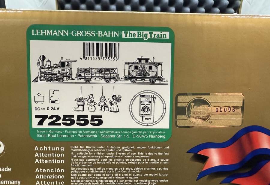LGB 72555 Merry Christmas Starter Train Set W/Smoke Complete #96 Ltd Ed. MINT
